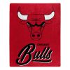 Bulls OFFICIAL NBA "Signature" Raschel Throw Blanket; 50" x 60"