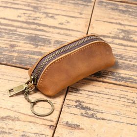 Men's Leather Multi-functional Clutch Coin Purse (Option: Brown Yellow)